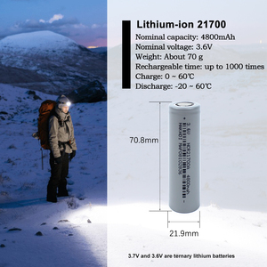 Célula de batería de iones de litio NMC recargable de alta energía 3,7 V 4800mAh 21700 para fuente de alimentación de almacenamiento de energía de luz solar - Product Image 5