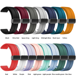 DFS01 18mm 20mm 22mm Liquid <span class=keywords><strong>Silocon</strong></span> Correa con hebillas magnéticas y plegables para relojes inteligentes - Product Image 2