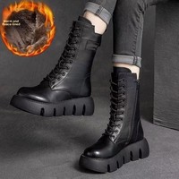 Bottes d'hiver FWD 2026 pour le commerce extérieur transfrontalier, doublées polaire, en coton, mi-mollet, à semelle épaisse antidérapante, chaudes, pour femme, en microfibre