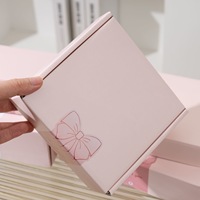 Boîtes cadeaux roses écologiques imprimées en sérigraphie avec nœud, à rabat supérieur, pour l'emballage e-commerce et la vente au détail (vente en gros)