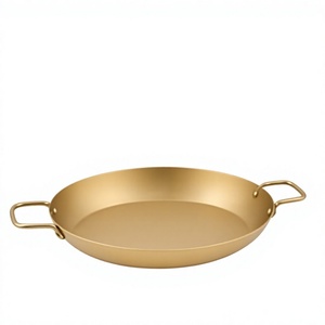 Sartén Ovalada de Metal Premium con Asas Laterales de Cobre, Portátil, Capacidad de 1-2L, Diseño Minimalista, Apta para Gas e Inducción, Sin Revestimiento Interior - Product Image 1