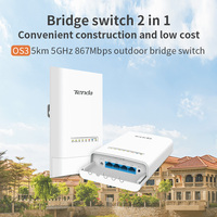 Tenda O3S Inalámbrico para Exteriores 5GHz 867Mbps Antenas de 12dBi Alcance de 5km Puente Router Repetidor Punto de Acceso 1 Año de Garantía