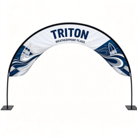 Drapeau arqué personnalisé avec logo TRITON Source Factory, avec mât en fibre de verre réglable pour la promotion en extérieur