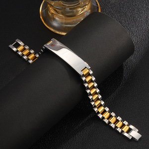 <span class=keywords><strong>Bracciale</strong></span> Rettangolare Punk all'Ingrosso - Acciaio Inossidabile <span class=keywords><strong>Incisione</strong></span> Personalizzata Lettere/Parole, Alta Qualità Unisex - Product Image 3