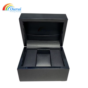 กล่องบรรจุภัณฑ์ไม้สั่งทำขายส่งจากโรงงานพร้อมโลโก้, กล่องนาฬิกาไม้สีดำสั่งทำ MOQ ต่ำพร้อมโลโก้สำหรับผู้ชาย, กล่องของขวัญนาฬิกา - Product Image 2