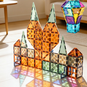 Bloques de construcción magnéticos translúcidos con efecto de luz y sombra, juguete educativo para niños de 4 a 6 años, juego de construcción DIY - Product Image 1