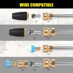 หัวฉีดทองแดง 4000 PSI หัวฉีดหมุนได้ 360 องศา (สูงสุด 5000 PSI) 1/4" 3/8" ข้อต่อแบบเร็ว 7 - Product Image 4