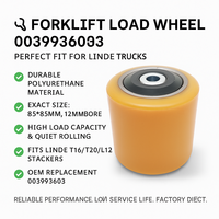 Nouvelle roue de charge pour chariot élévateur Linde 0039933603, rouleau/bille en polyuréthane robuste 85*85mm, alésage 12mm, pour chariots à palettes et gerbeurs d'entrepôt