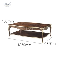 Table basse EKAR Vanguard Grand Manor |   Table basse de style anglais en bois de burl de luxe |
