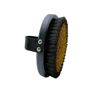 Brosse de bain ovale moderne en fil de cuivre, brosse corporelle sèche/humide avec manche en bois de hêtre, poils en laine douce entièrement naturels pour la douche - Product Image 5