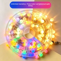 Tali Lampu Berubah Warna Tanpa Batas Tiga Warna 19 Mode Kontrol Jarak Jauh Tenaga Surya IP44 Tahan Air Dekorasi Natal