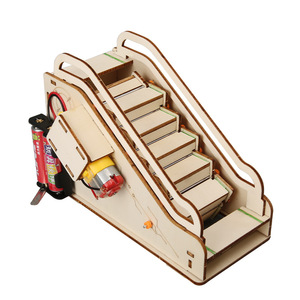 Elevador eléctrico hecho a mano DIY, ciencia, pequeña escalera mecánica, juguete, cinta transportadora, tecnología para tableros educativos - Product Image 2