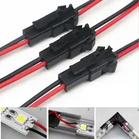 10 Pasang 2X15CM JST SM 2-Pin Kabel Konektor Kawat Jantan Kabel Pigtail Lampu Strip LED Lampu Pita Tembaga PVC IP68 Plug