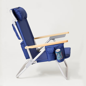 <span class=keywords><strong>Sedia</strong></span> a Sdraio Pieghevole da Spiaggia in <span class=keywords><strong>Legno</strong></span> con 5 Posizioni Reclinabili, Braccioli e Borsa Termica Portabicchieri - Ideale per il <span class=keywords><strong>Mare</strong></span> e il Giardino - Product Image 6