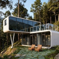 Moderna Casa Cápsula Transpirable Tipo Apple Cabin |   Unidad Portátil Pequeña para Exteriores para Proyectos de Hostelería, Supermercados y Edificios de Oficinas