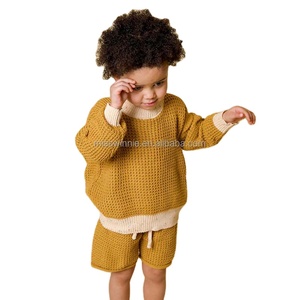 Guangzhou – <span class=keywords><strong>pull</strong></span> surdimensionné personnalisé avec short, vêtements pour enfants, ensemble de jogging pour enfants, <span class=keywords><strong>pull</strong></span> tricoté chaud d'hiver, ensembles de vêtements pour garçons - Product Image 1