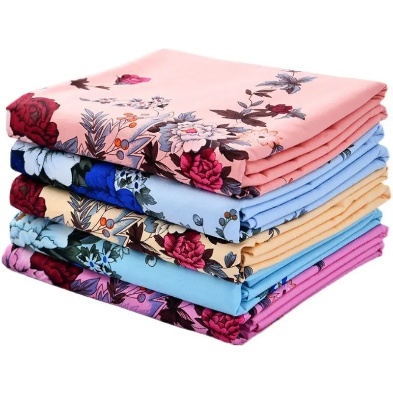 American Style Floral Plants Print 100% Cotton Bed Flat Sheet