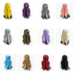 Bestella thương hiệu satin khăn 90*90cm vuông đa màu sắc giản dị sử dụng hàng ngày Khăn choàng lụa tùy chỉnh in logo cho mùa hè - Product Image 4