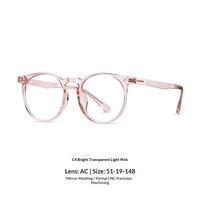Nouvelle monture de lunettes carrée unie de style coréen, en nylon, ultra-légère, translucide rose clair, unisexe, pour influenceurs de maquillage, JF5020