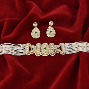 Conjunto de Gargantilla Étnica de Diseño con Cuentas, Estilo Antiguo, Acabado Dorado de Alta Calidad, Ideal para Fiestas y Trajes Tradicionales - Product Image 1