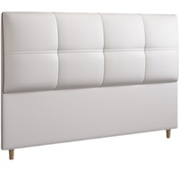 Lit Double avec Tête de Lit Grise en Cuir PU et Cadre en Plastique, Design Moderne de Luxe, Taille King/Queen, Ensemble de Meubles de Chambre avec Rangement