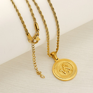 Zogxin 12 Constellation Stainless Steel Necklace 18K Gold Plated Pendant Chain For Women Fashion Jewelry Gift - Product Image 4