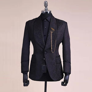 Abiti Sartoriali da Uomo di <span class=keywords><strong>Alta</strong></span> Gamma per Sposo e Business, Elegante Completo Italiano a Due Pezzi con Revers a un Bottone - Product Image 2