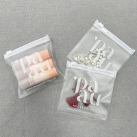 Emballage de bijoux en plastique PVC miniature personnalisé, boucles d'oreilles, bracelet, petit sac à fermeture éclair givré, sac à fermeture éclair pour bijoux avec logo