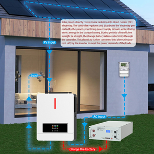 Sistema Solar Híbrido MPPT de Silicio Monocristalino de 6.2KW 48V, 195V-253V, Conexión a Red/Fuera de Red, Onda Sinusoidal Pura, Batería de Litio NM-EC - Product Image 3
