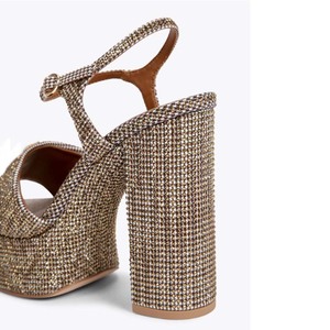 Women's Summer New Style Ankle-Strap High <b>Heels</b> with Platform, Rhinestones, Thick Block <b>Heel</b> Fashionable Versatile Sandals - Product Image 6