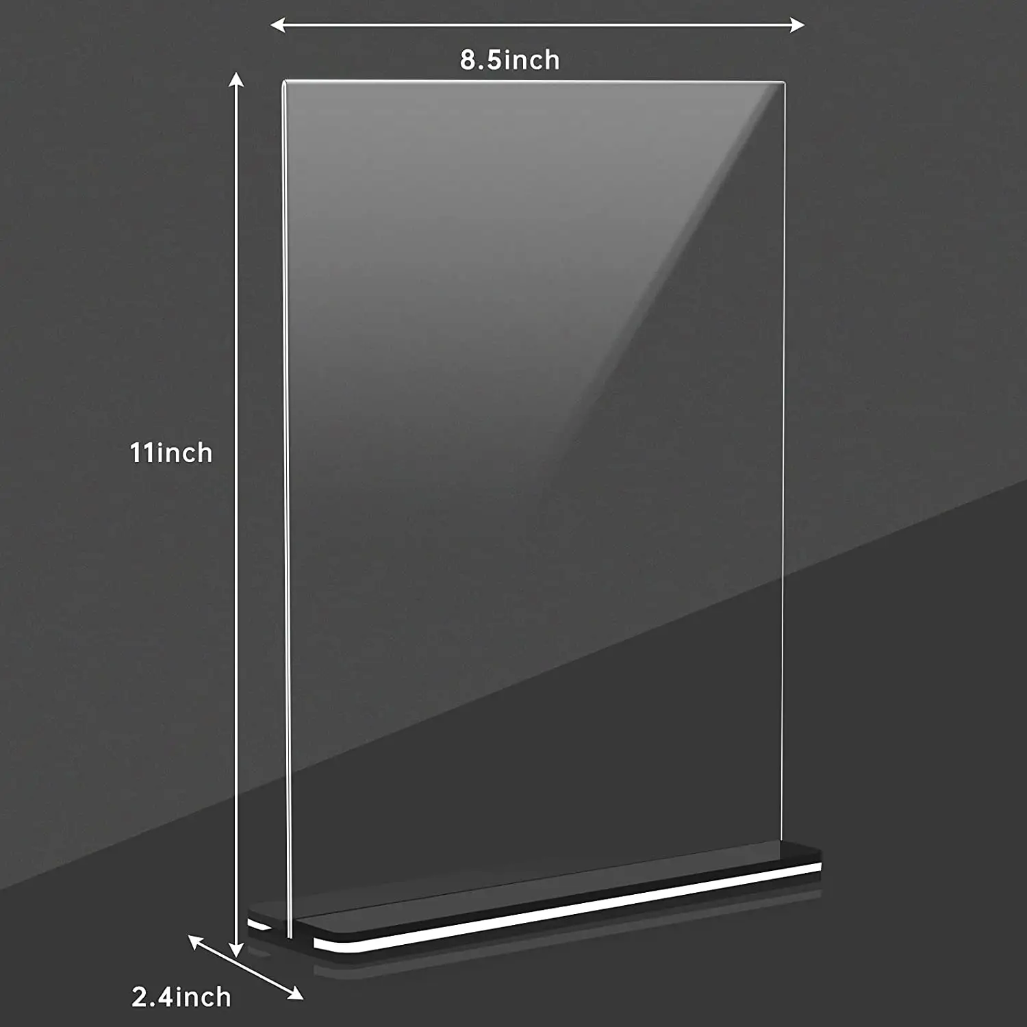Clear 8.5x11'' Table Holder Acrylic Sign Display mini menu stand for restaurants, supermarkets, hotels