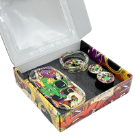Kit d'accessoires pour fumeurs, logo personnalisé, 5 en 1, kit de fumage portable OEM avec broyeur à herbes, conteneur et plateau