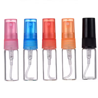Flacon pulvérisateur de parfum en verre 3 ml rechargeable, atomiseur à fine brume, emballage cosmétique pour huiles essentielles, mini-contenant coloré