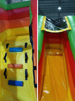 Kastil Tema Hewan Tiup PVC dengan Perosotan dan Struktur Bermain Pohon Palem untuk Penggunaan Dalam dan Luar Ruangan, Sekolah, dan Komersial