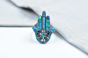 Bague en argent sterling opale aurore faite à la main, taille 11 US, bijoux en pierres précieuses naturelles pour femmes, vente en gros - Product Image 4