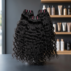 Cheveux humains 100% Remy en trame, couleur noir naturel, longs et bouclés, taille personnalisable - Product Image 4