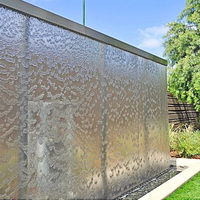 Fuente de Agua con Cortina de Cristal, Pared de Agua Interior o Exterior, Cascada Artificial Decorativa de Acero Inoxidable para Jardín