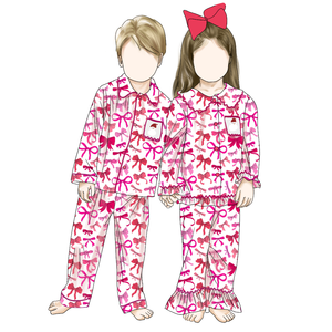 Set Pigiama Natalizio Personalizzato con Babbo Natale per Bambino e Bambina, Fratello e Sorella, Autunno Inverno con Maglia e Pantaloni - Product Image 5