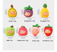 Groothandel Cartoon 3d Hars Fruit Kawaii Dragon Durian Perzik Pop Handwerk Voor Decor