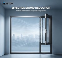 Ventanas Corredizas Modernas de Aleación de Aluminio con Rotura de Puente Térmico, Vidrio Templado de Doble Capa Insonorizado, Acero Inoxidable