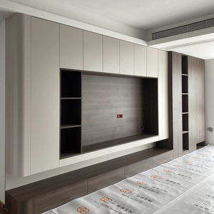 Mobile TV Personalizzato in Stile Moderno con Illuminazione, Set di Mobili da <span class=keywords><strong>Soggiorno</strong></span> con Pannelli in Legno per Uso in Camera da Letto - Product Image 2
