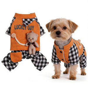Novo Casaco Clássico de Poliéster Leve para Cães <span class=keywords><strong>2026</strong></span> com Interior de Fleece Coral e Decorações de Urso - Roupa Externa Fofa para Pets - Product Image 2