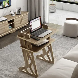 简约素木站立办公桌家用长方形可折叠办公电脑桌工作站站立办公桌