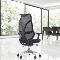 Chaise de bureau de direction ergonomique et réglable à dossier haut en maille moderne, grande et grande, robuste