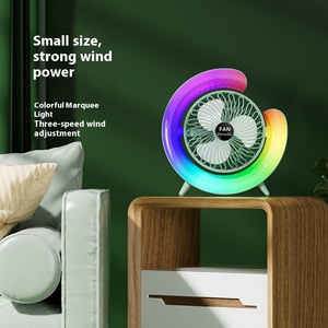 Lámpara de escritorio de oficina pequeña con carga USB, ventilador LED de Color para dormitorio de estudiantes, regalo promocional y de negocios - Product Image 4