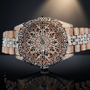 AMBER JEWELS นาฬิกาหรูหราทรงสี่เหลี่ยมสำหรับทุกเพศ สายโมอิสซาไนต์ ระบบควอตซ์อนาล็อก หน้าปัดตัวเลขโรมัน กันน้ำ - Product Image 3