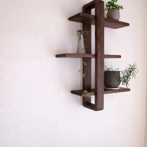 Wooden <b>wall</b>-mounted <b>storage</b> rack, multi-layer decorative <b>storage</b> shelf, indoor and outdoor wooden flower rack/<b>hanging</b> rack - Product Image 5