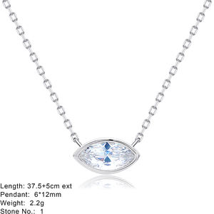 Usine Direct <span class=keywords><strong>Prix</strong></span> De Gros Brillant Classique Yeux Zircon Pendentif Collier Géométrique 925 Sterling Mode Fine Silver Colliers - Product Image 6