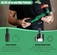 Kit de polisseuse de voiture sans fil S5 12V, polisseuse rotative à double action de 1 à 3 pouces, 2000 à 5500 tr/min, 2 batteries de 2,0 Ah