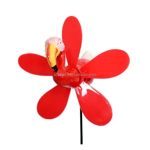 Groothandel Outdoor Decor Multicolor Plastic Flamingo Whirlygigs Grappige Tuin Windmolen Ornamenten